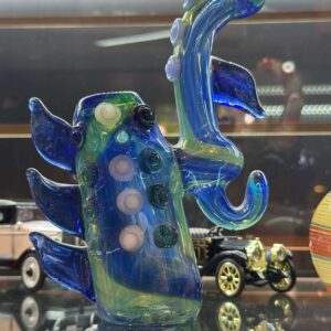 Blue Unique Shaped Water Bubbler Smoke & vape factory Texas & Houston